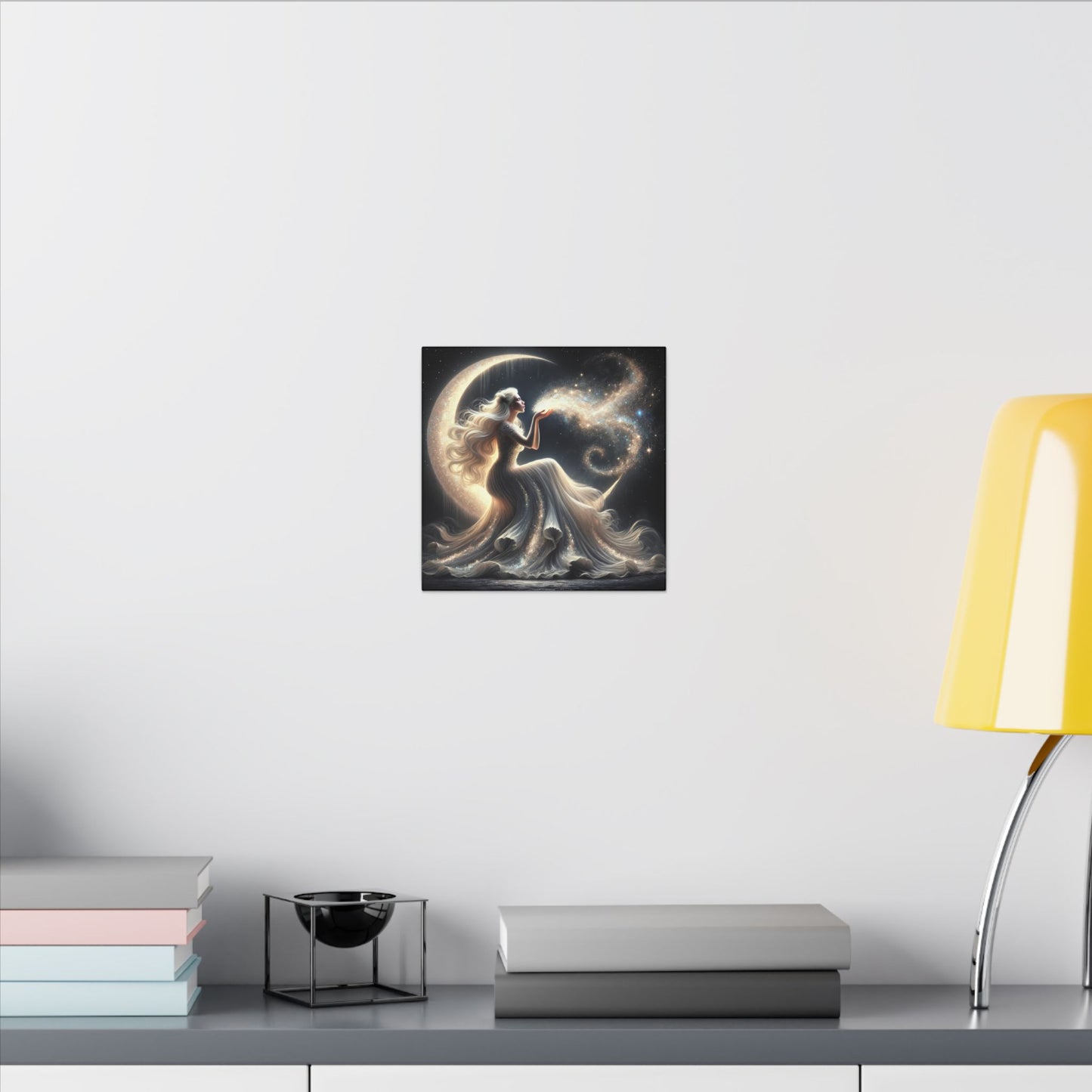Stardust Wishes – Glamorous Moon Goddess Wall Art (Art Nouveau Inspired)