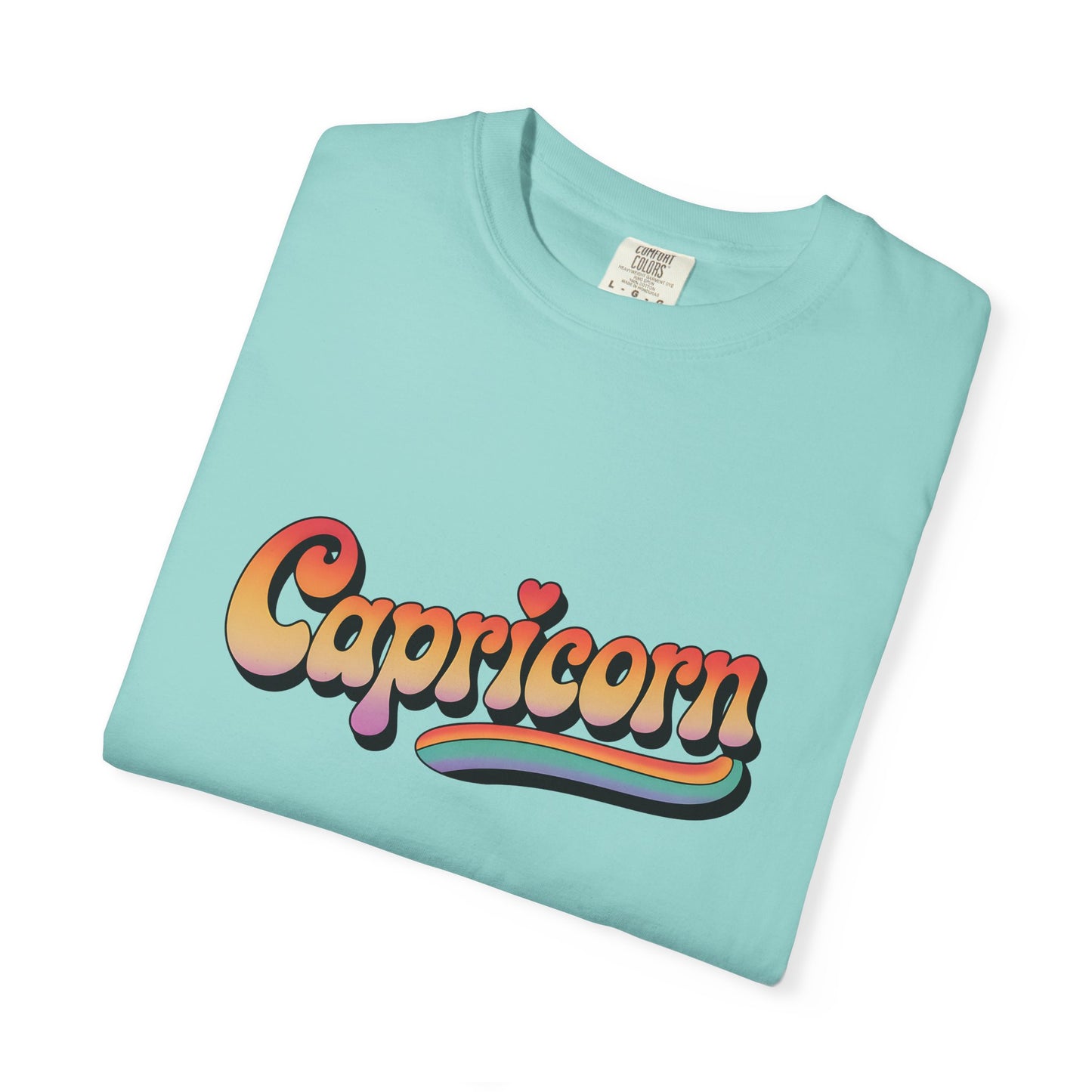 Capricorn – Retro Rainbow Groovy Zodiac Tee