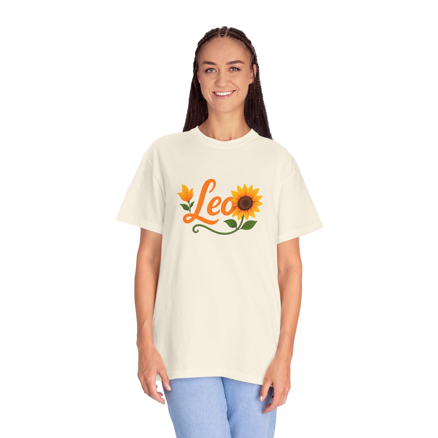 Leo Sunflower Tee β Retro Zodiac Shirt