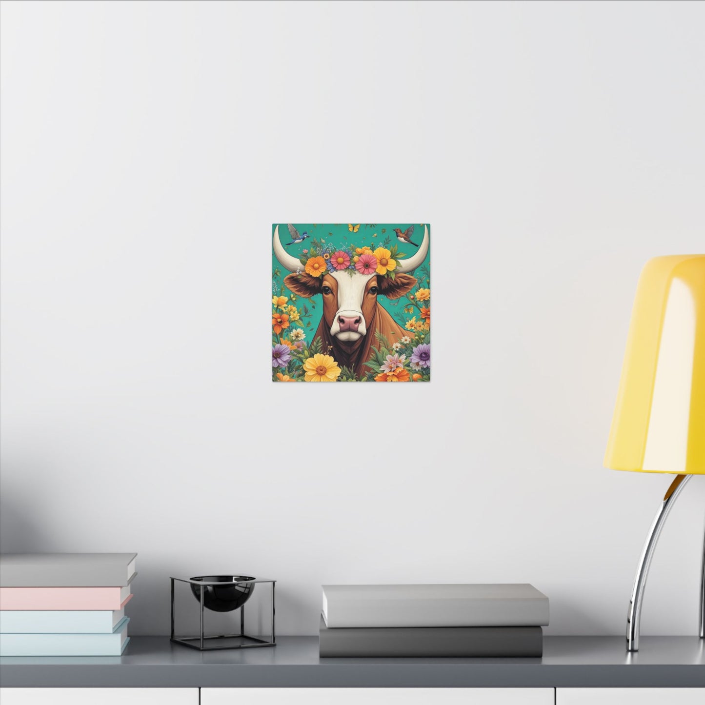 Bull in Bloom – Colorful Floral Taurus Wall Art