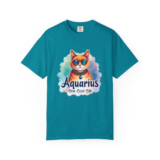 Aquarius One Cool Cat – Colorful Zodiac Shirt