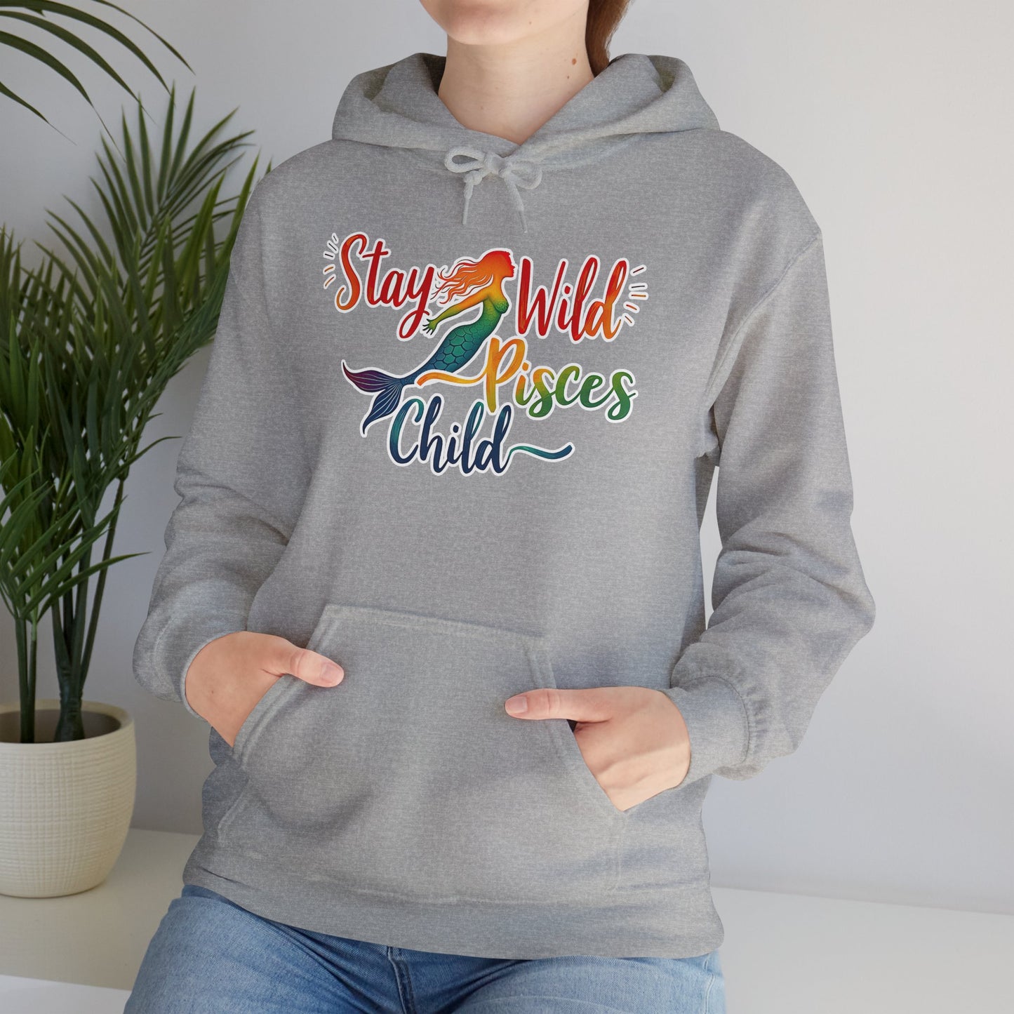 Stay Wild Pisces Child Hoodie | Rainbow Mermaid Astrology Sweatshirt | Cozy Zodiac Gift for Dreamers | Water Sign Starry Pullover | Mystical Pisces Apparel