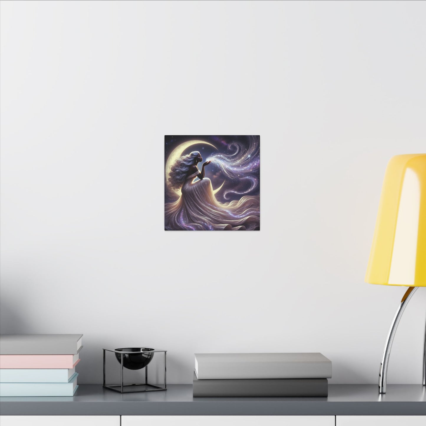 Stardust Wishes – Enchanted Moon Goddess Wall Art (Art Nouveau Inspired)