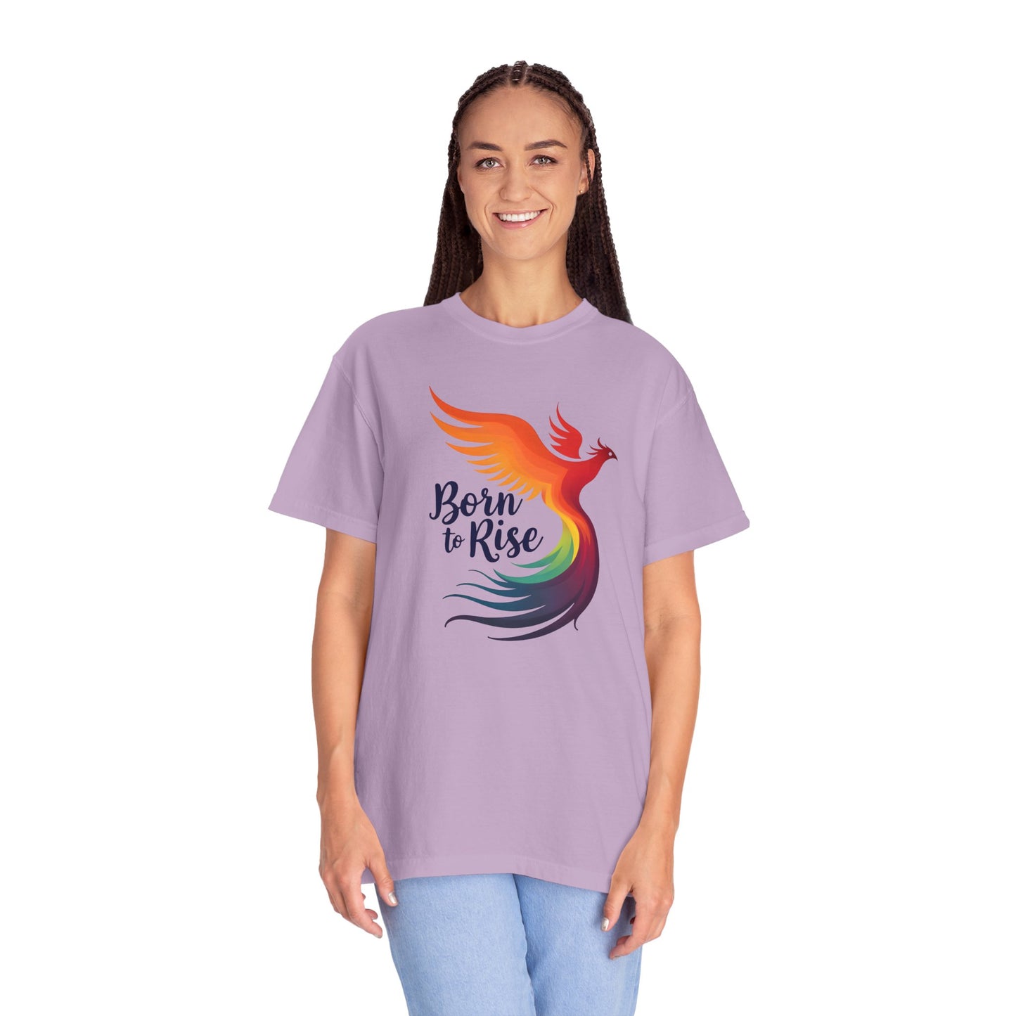 Born to Rise - Colorful Phoenix Affirmation Empowerment Tee