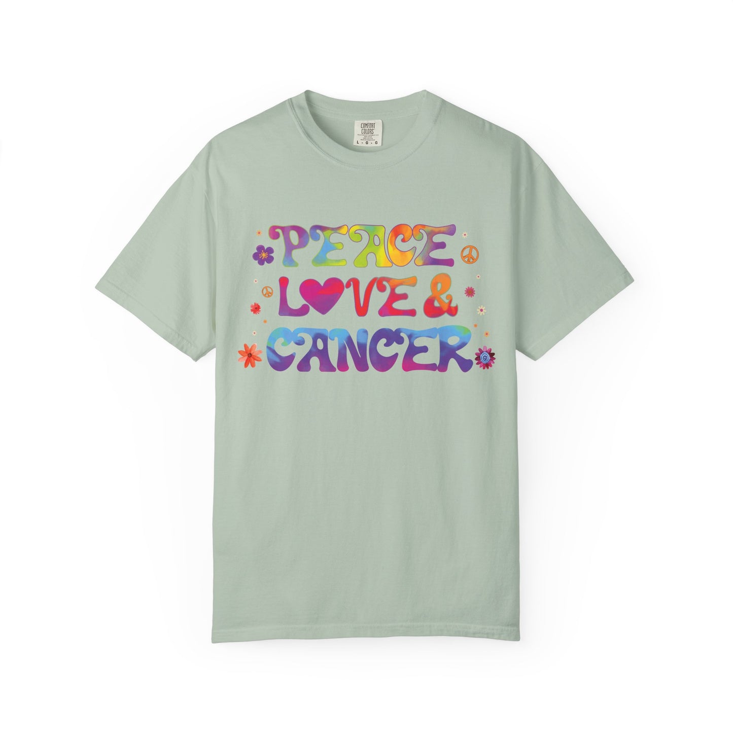 Peace Love & Cancer – Groovy Zodiac Retro Tee