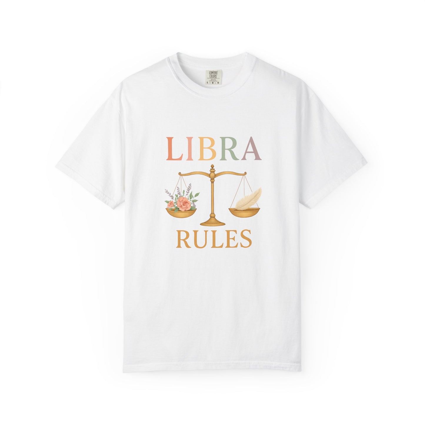 Libra Rules – Elegant Floral Zodiac Balance Tee