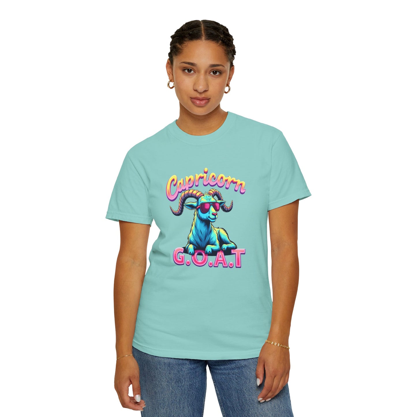 Capricorn G.O.A.T – Retro Neon Astrology Tee