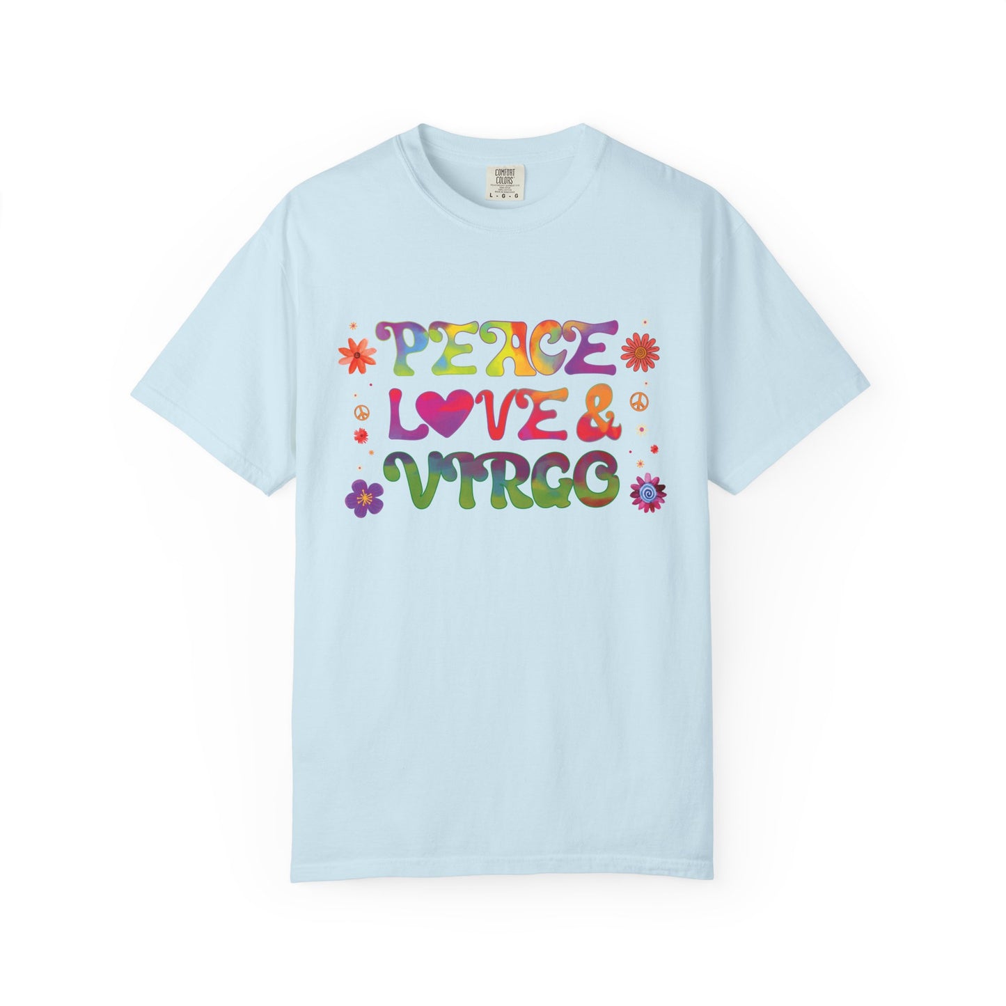 Peace Love & Virgo – Retro Hippie Zodiac Tee