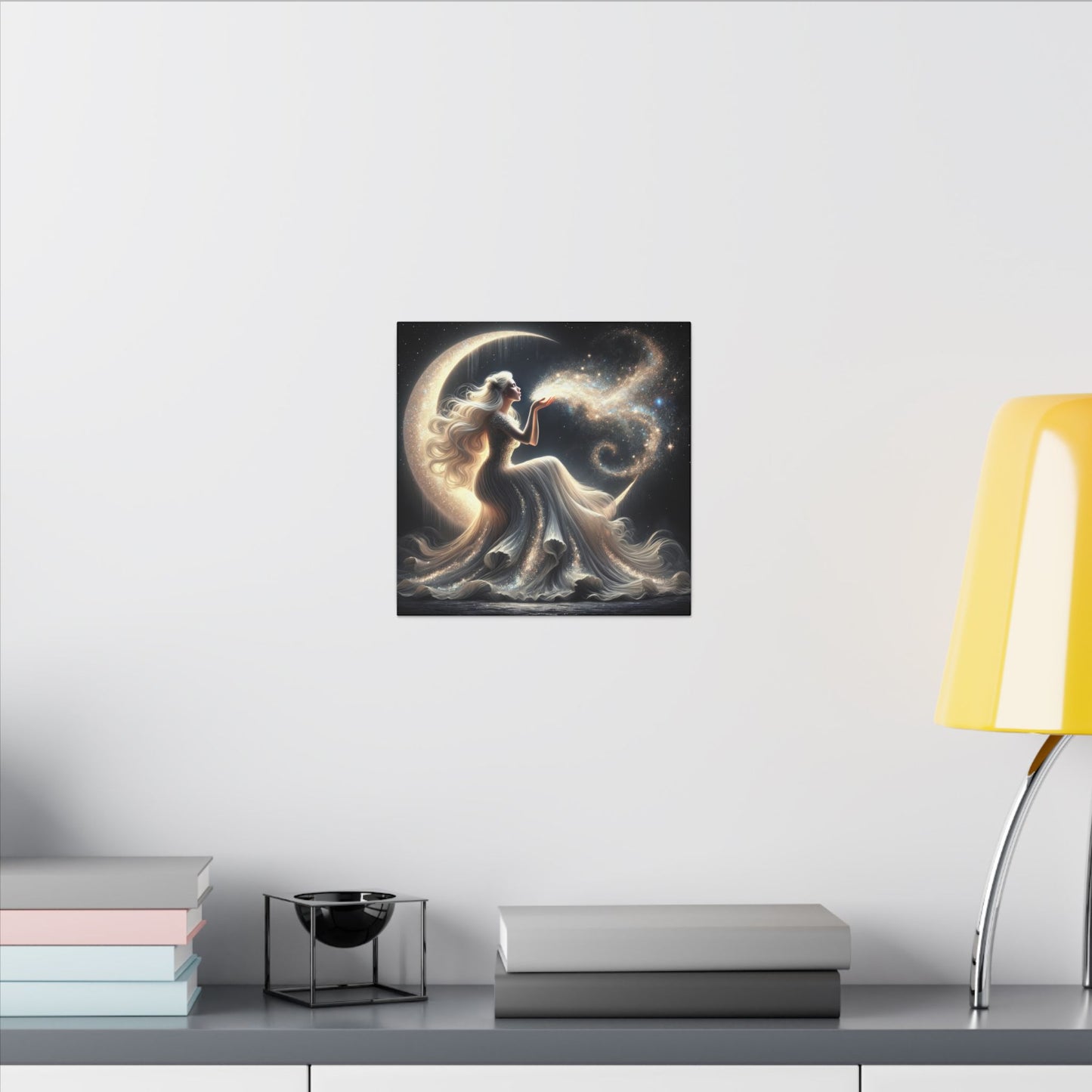 Stardust Wishes – Glamorous Moon Goddess Wall Art (Art Nouveau Inspired)