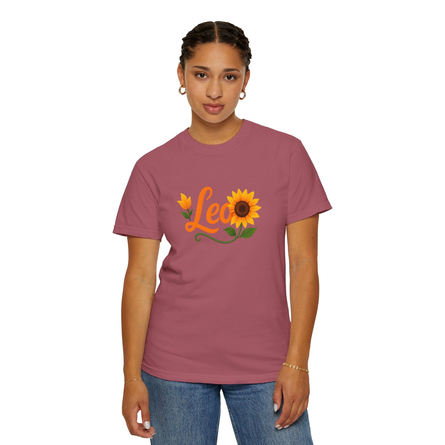 Leo Sunflower Tee β Retro Zodiac Shirt