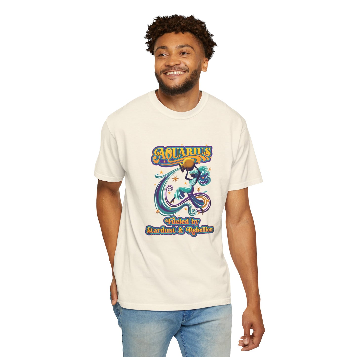 Aquarius Fueled by Stardust & Rebellion – Retro Rebel Tee