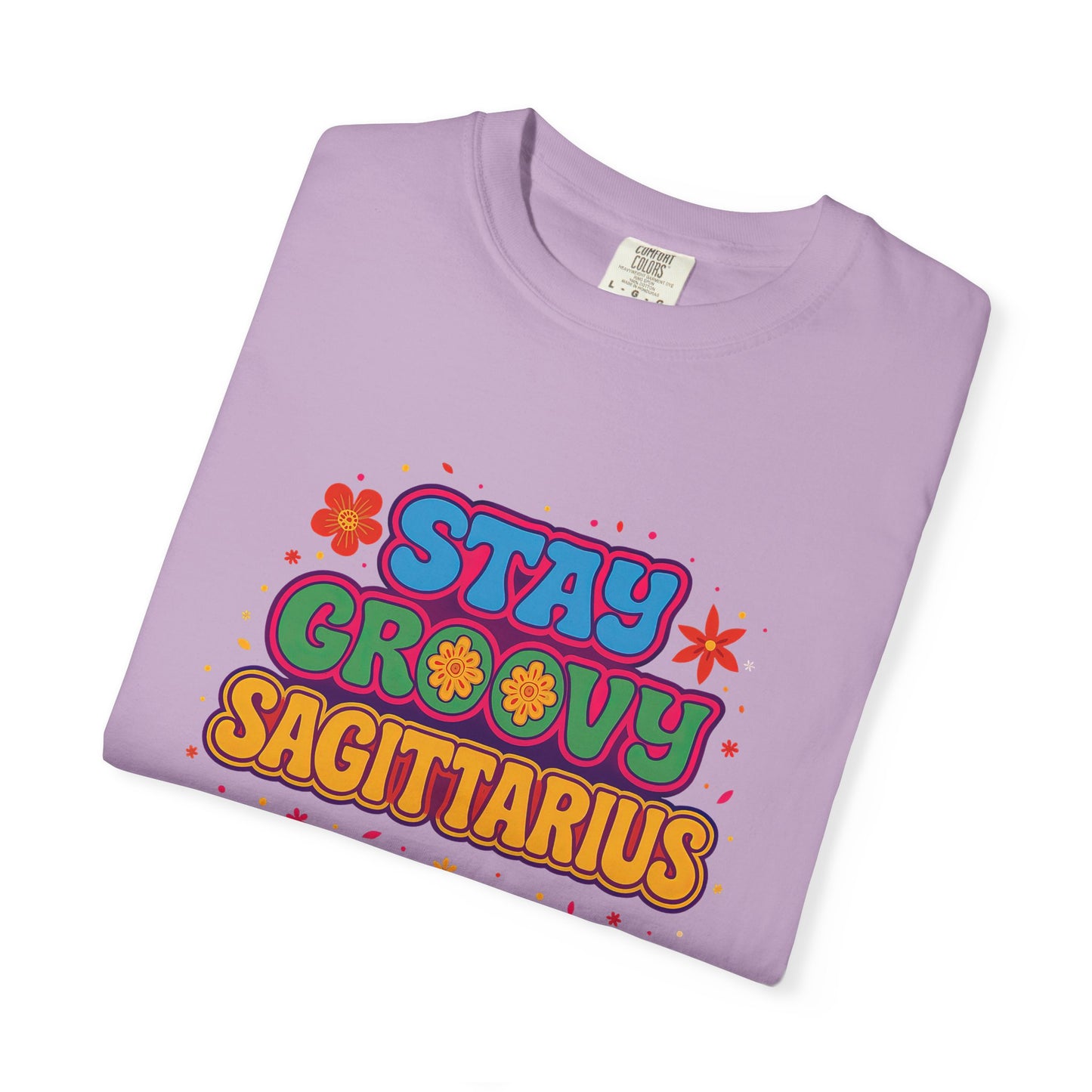 Stay Groovy Sagittarius – Retro Flower Power Zodiac Shirt