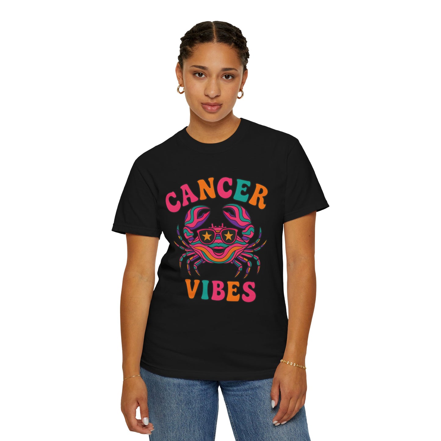 Cancer Vibes Tee – Colorful Retro Zodiac Shirt