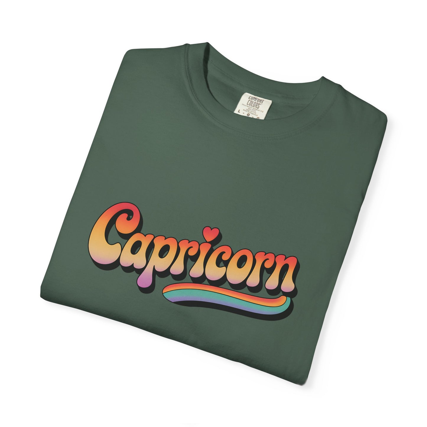 Capricorn – Retro Rainbow Groovy Zodiac Tee