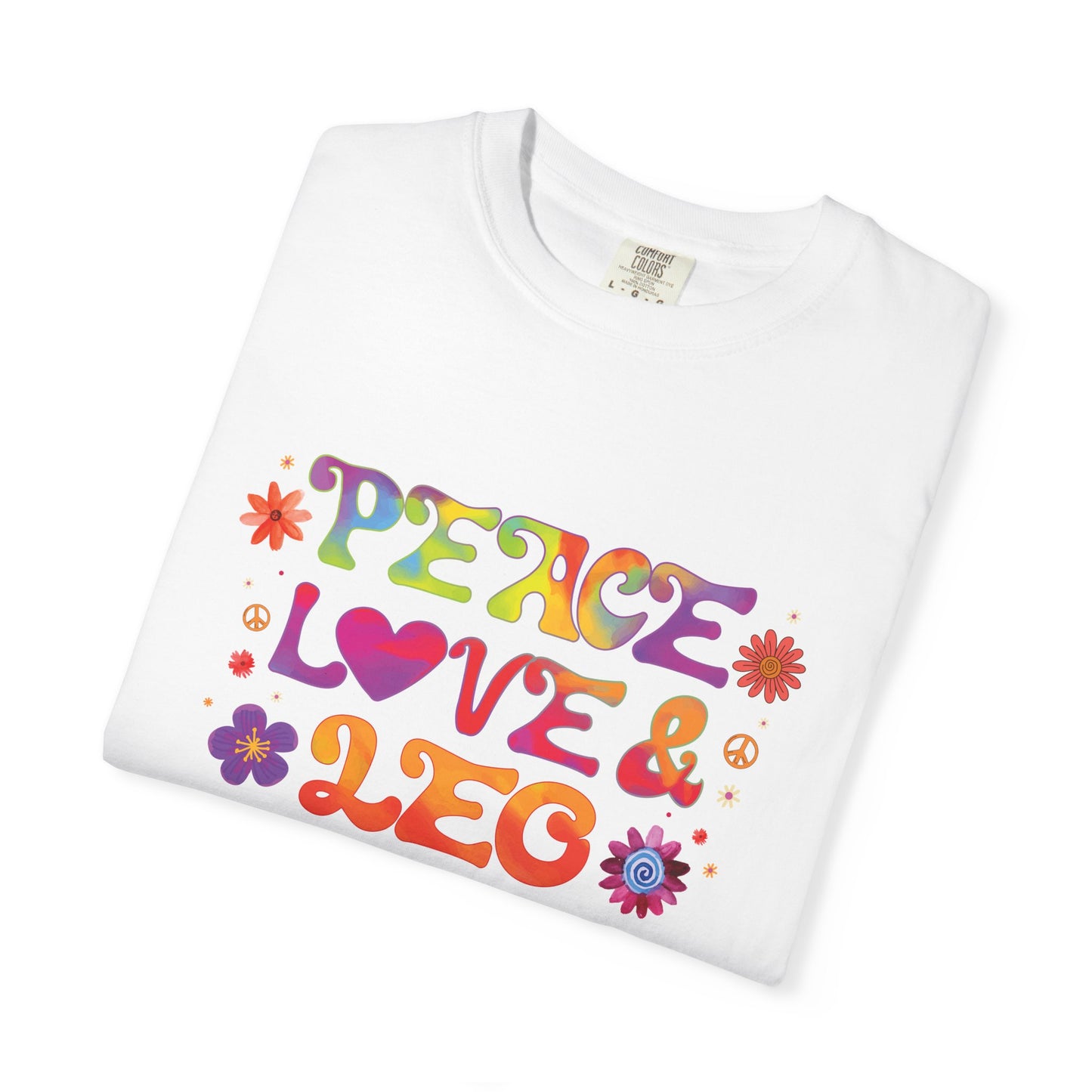 Peace Love & Leo - Retro Groovy Astrology Tee