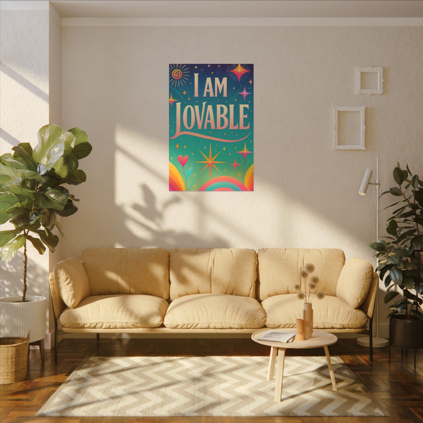 I AM LOVABLE - Colorful Affirmation Wall Art