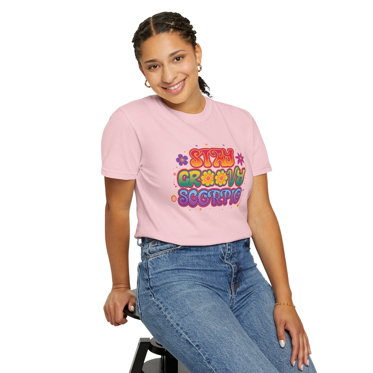 Stay Groovy Scorpio Tee – Groovy Flower Power Zodiac Shirt