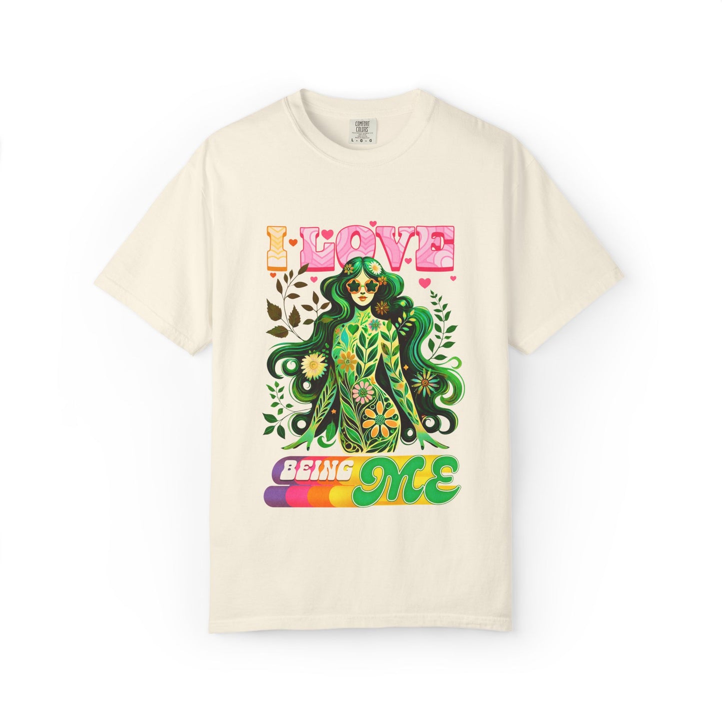 I Love Being Me Tee – Self-Love Groovy Nature Shirt