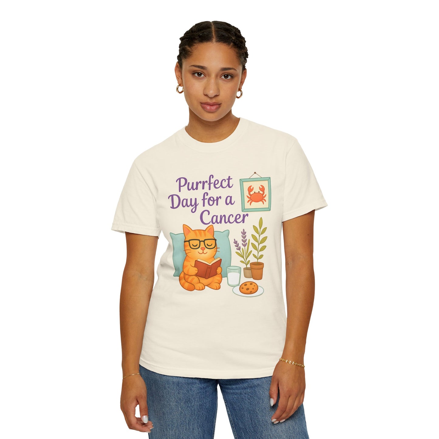 Purrfect Day for a Cancer – Funny Zodiac Cat Tee
