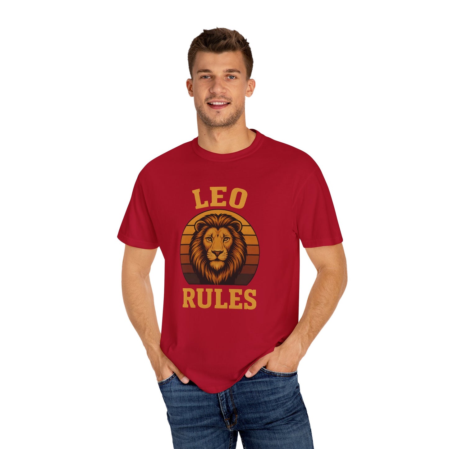 Leo Rules – Vintage Sunset Zodiac Tee