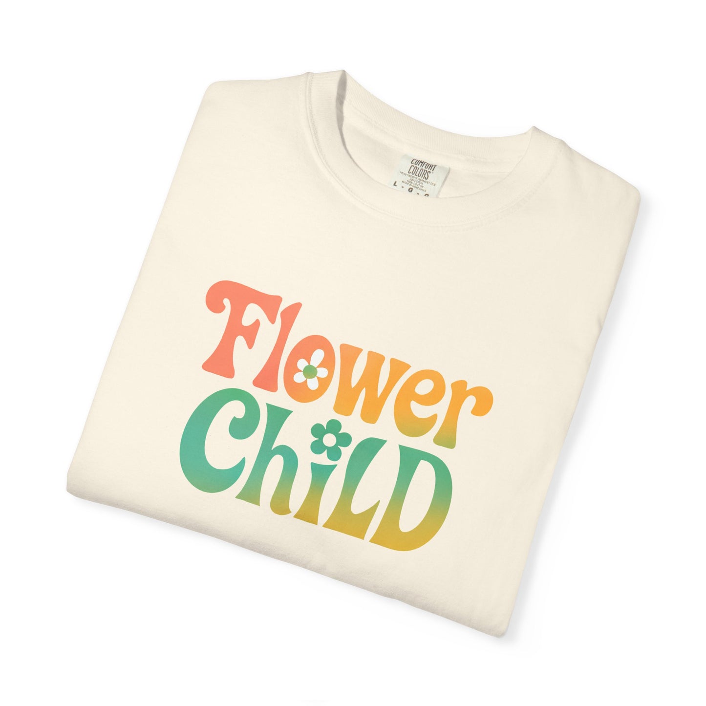 Flower Child Retro Colorful Tee – Groovy 70s Comfort Colors Shirt