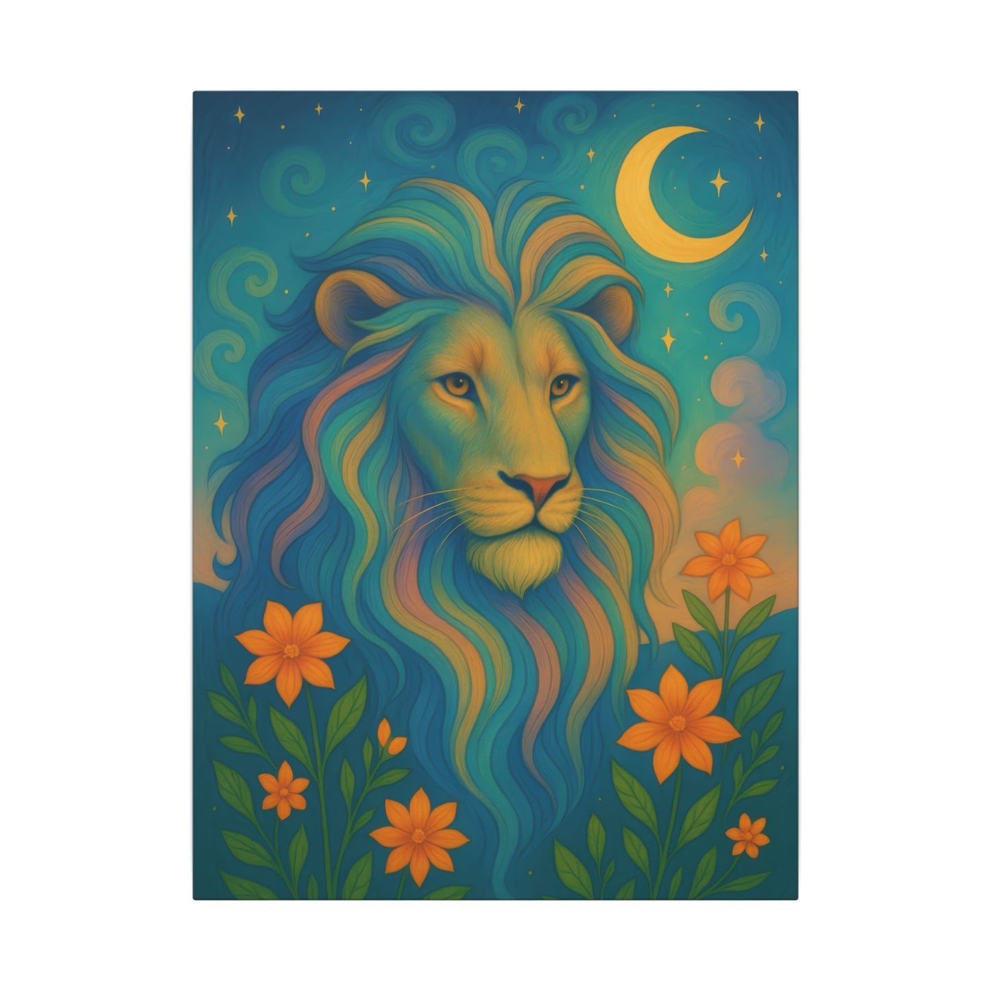 Starlit Lion – Regal Radiance Wall Art (Leo Inspired)