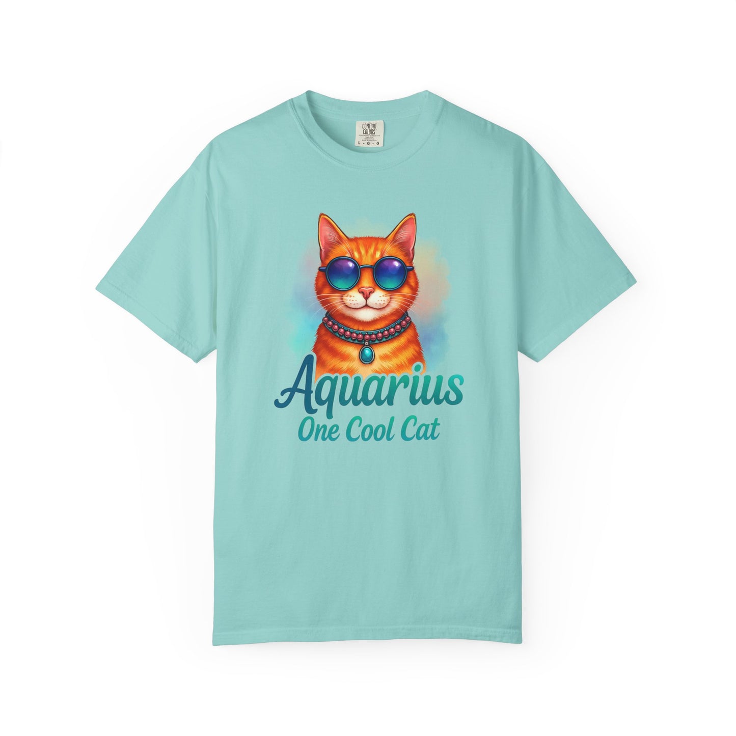 Aquarius One Cool Cat – Zodiac Kitty Vibes Tee