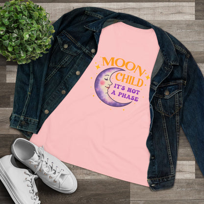 Moon Child It's Not A Phase Women’s Relaxed Tee – Empowering Celestial Colorful Shirt