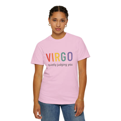 VIRGO quietly judging you – Rainbow Zodiac Tee
