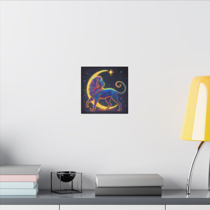 Radiant Rainbow Lion – Celestial Wall Art (Leo Inspired)