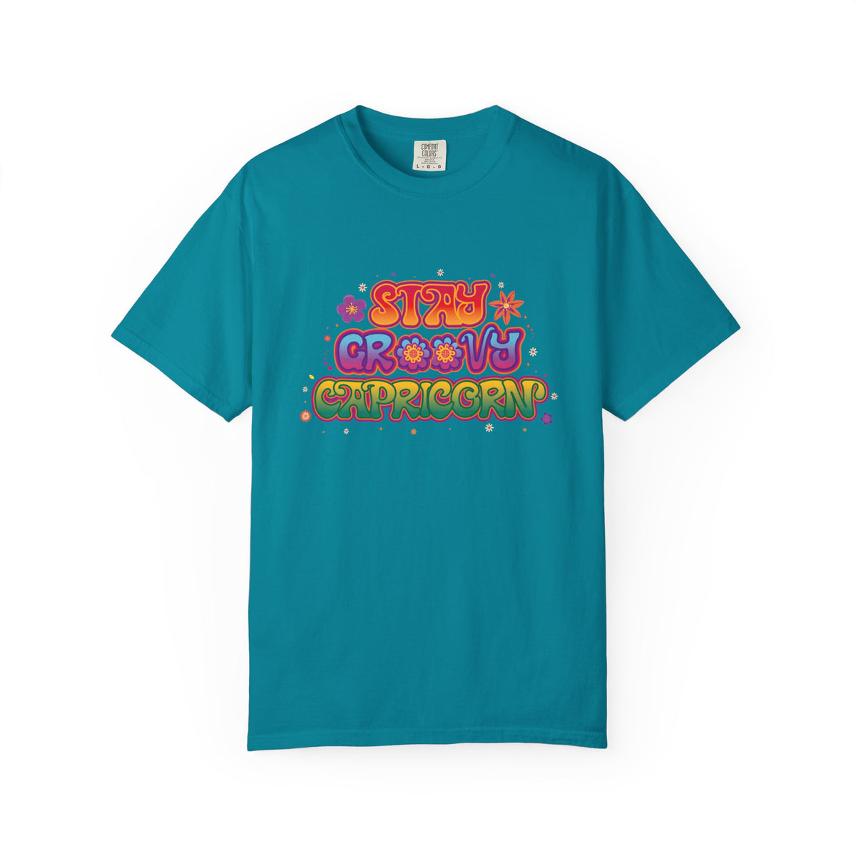 Stay Groovy Capricorn – Retro Flower Power Zodiac Tee