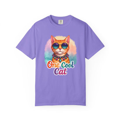 One Cool Cat  -  Funny Retro Groovy Cat Lover Tee