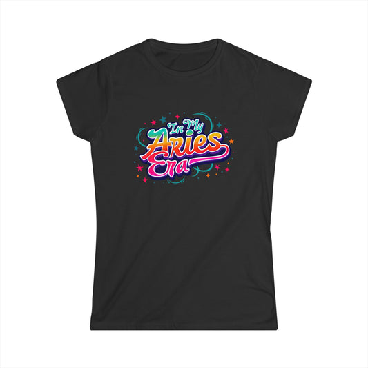 Aries Zodiac Women's Softstyle Tee | Cute Astrology Shirt | Casual Horoscope Fashion | Birthday Gift for Aries | Star Sign Graphic T-Shirt
