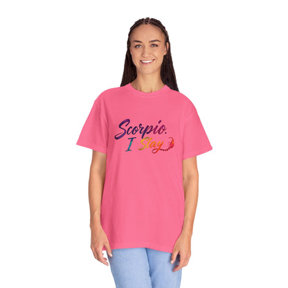 Scorpio I Slay Multicolor Tee – Wicked and Vibrant Zodiac Shirt