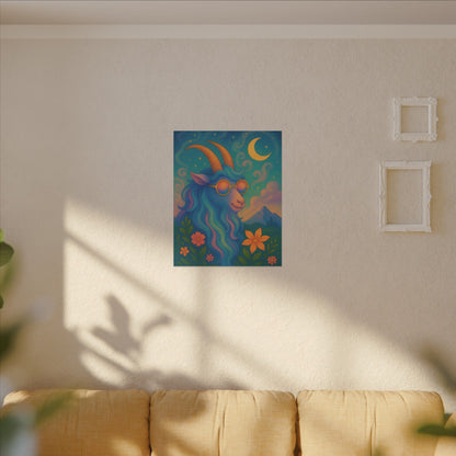 Capricorn Dreams – Radiant Retro Goat Wall Art