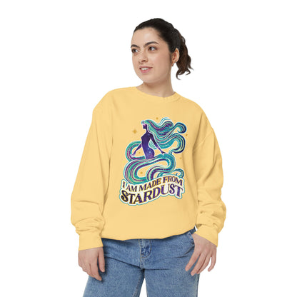 I Am Made From Stardust Unisex Crewneck – Empowering Celestial Comfort Colors Midweight Sweatshirt
