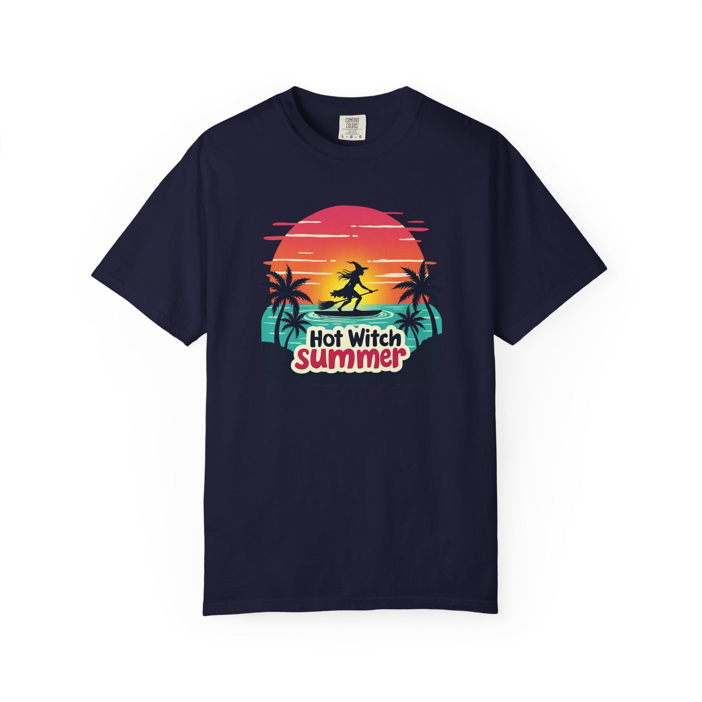 Hot Witch Summer - Surfing Retro Sunset Beach Tee