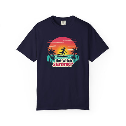 Hot Witch Summer - Surfing Retro Sunset Beach Tee