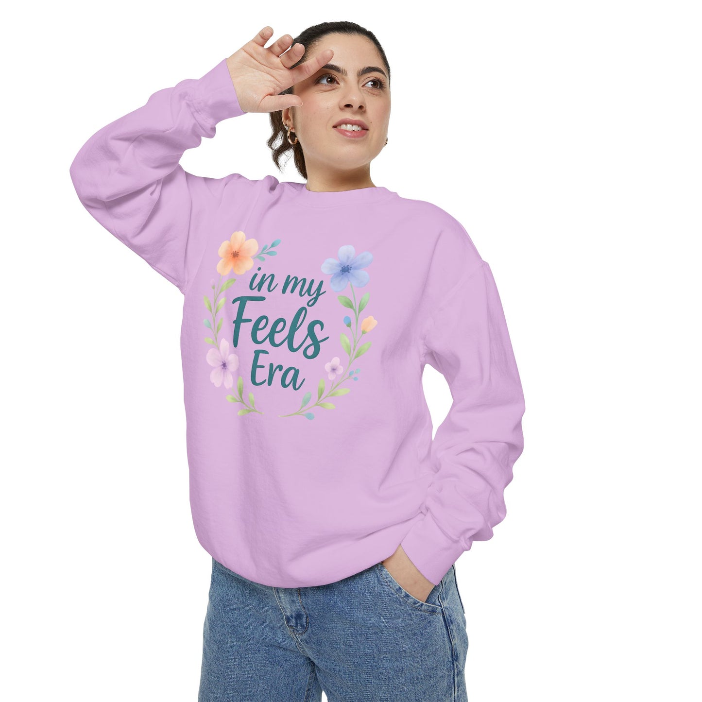 In My Feels Era Unisex Crewneck – Self-Love Empowering Comfort Colors Midweight Sweatshirt