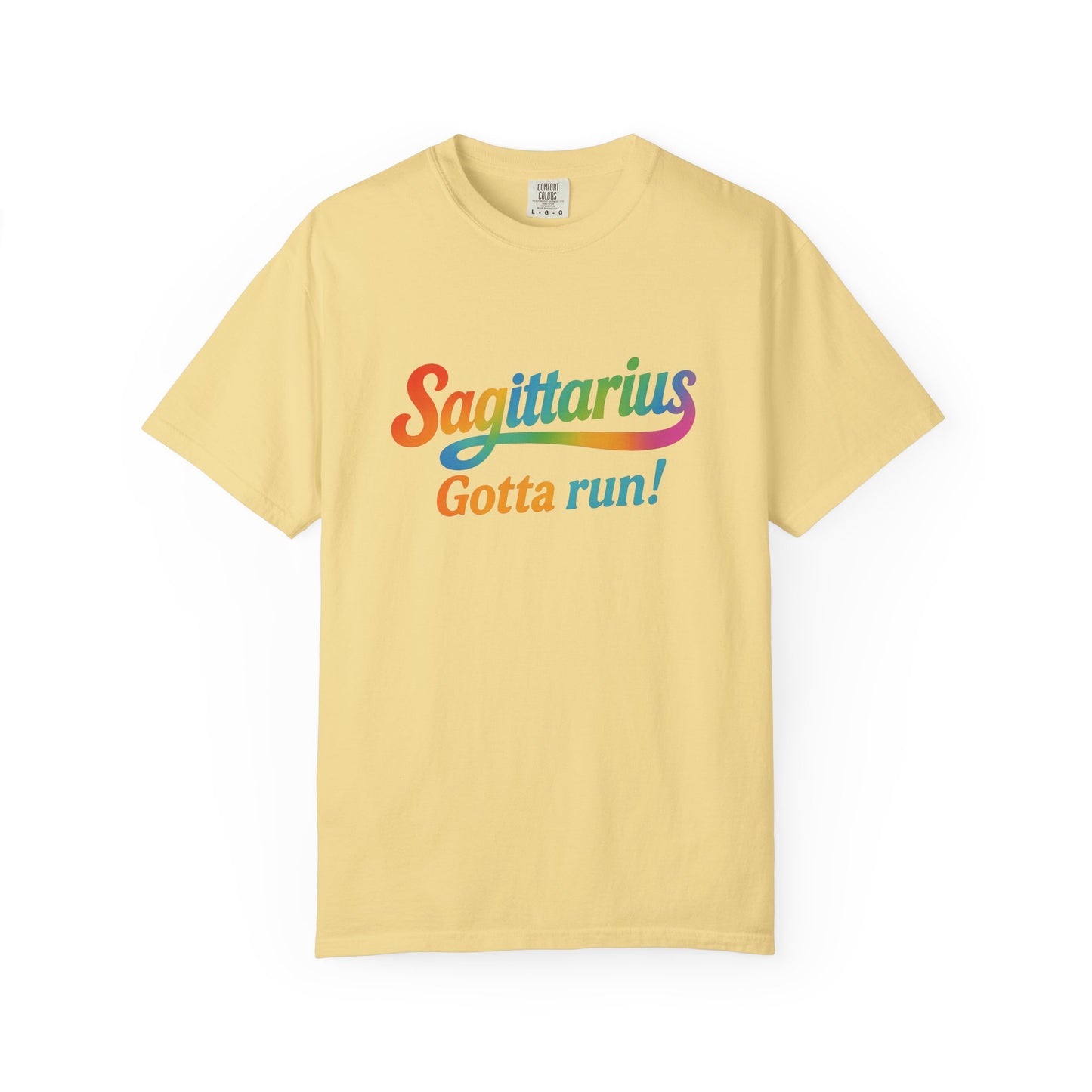 Sagittarius Gotta Run – Colorful Tee Zodiac Shirt
