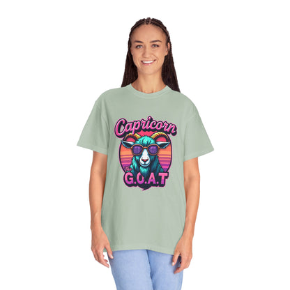 Capricorn The G.O.A.T – Vaporwave Retro Zodiac Tee