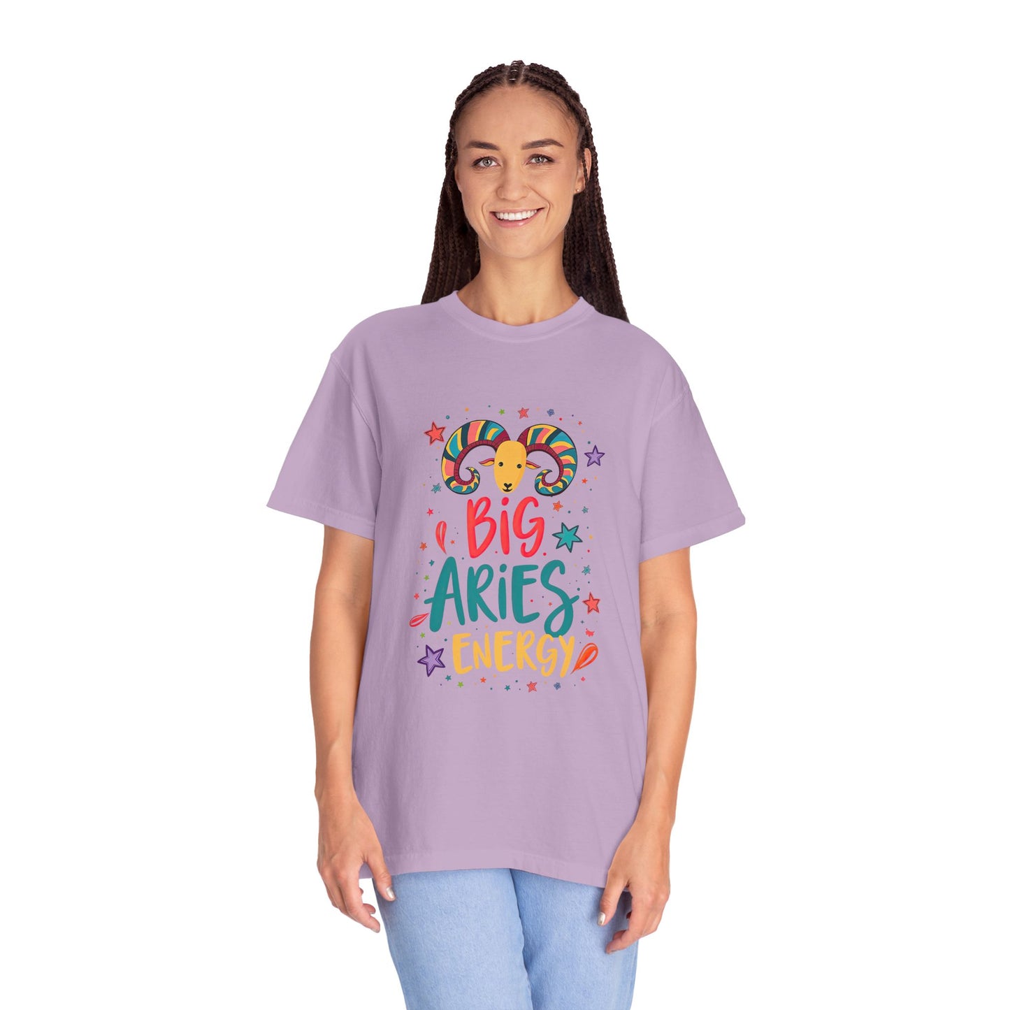 Big Aries Energy Tee – Colorful Fun Zodiac Shirt