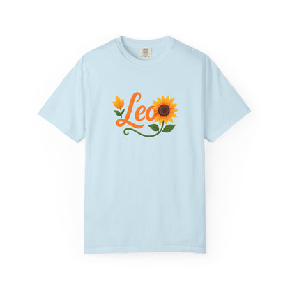 Leo Sunflower Tee – Retro Zodiac Shirt