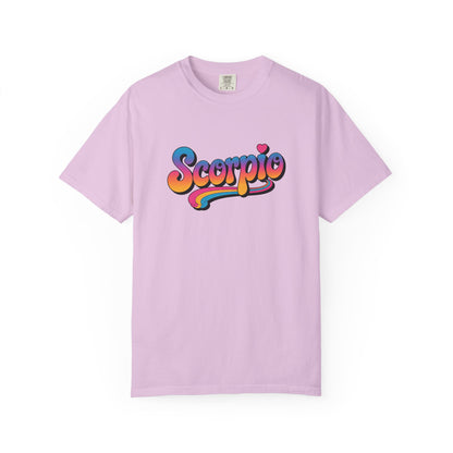 Scorpio Retro Groovy Tee – Multicolor Zodiac Shirt