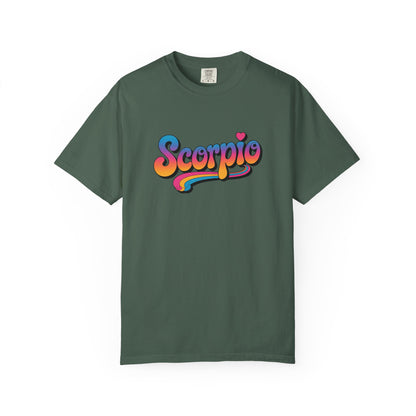 Scorpio Retro Groovy Tee – Multicolor Zodiac Shirt