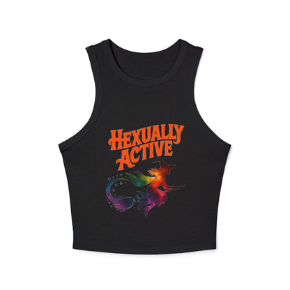 Hexually Active - Fun Witch Racerback Cropped Tank