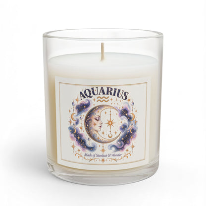 Cosmic Aquarius Zodiac Moon Astrology Celestial Aquarius Scented & Unscented Candle 11oz