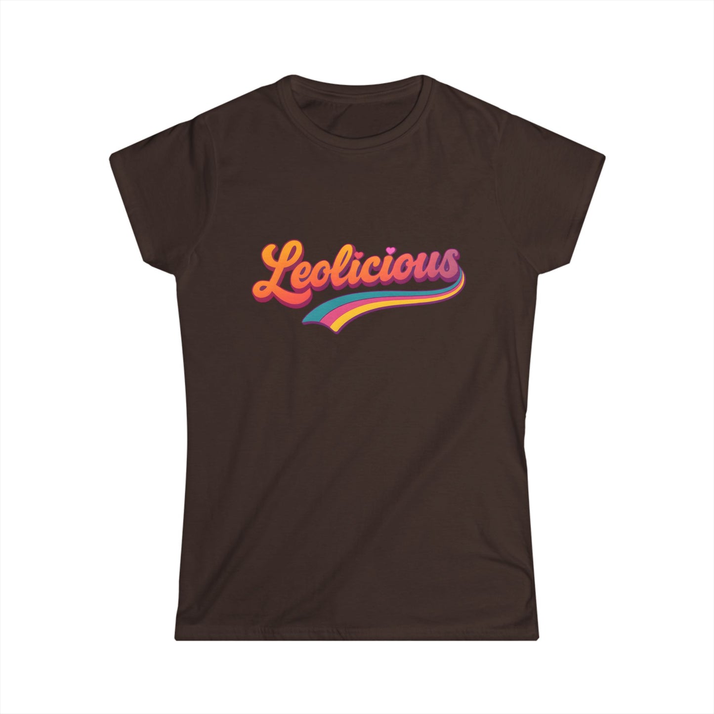 Leolicious Women’s Softstyle Tee – Empowering Retro Zodiac Colorful Shirt