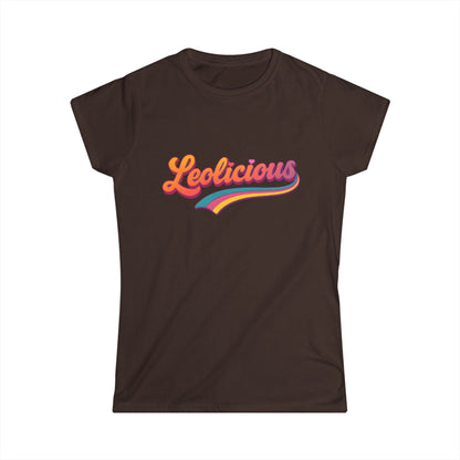 Leolicious Women’s Softstyle Tee – Empowering Retro Zodiac Colorful Shirt