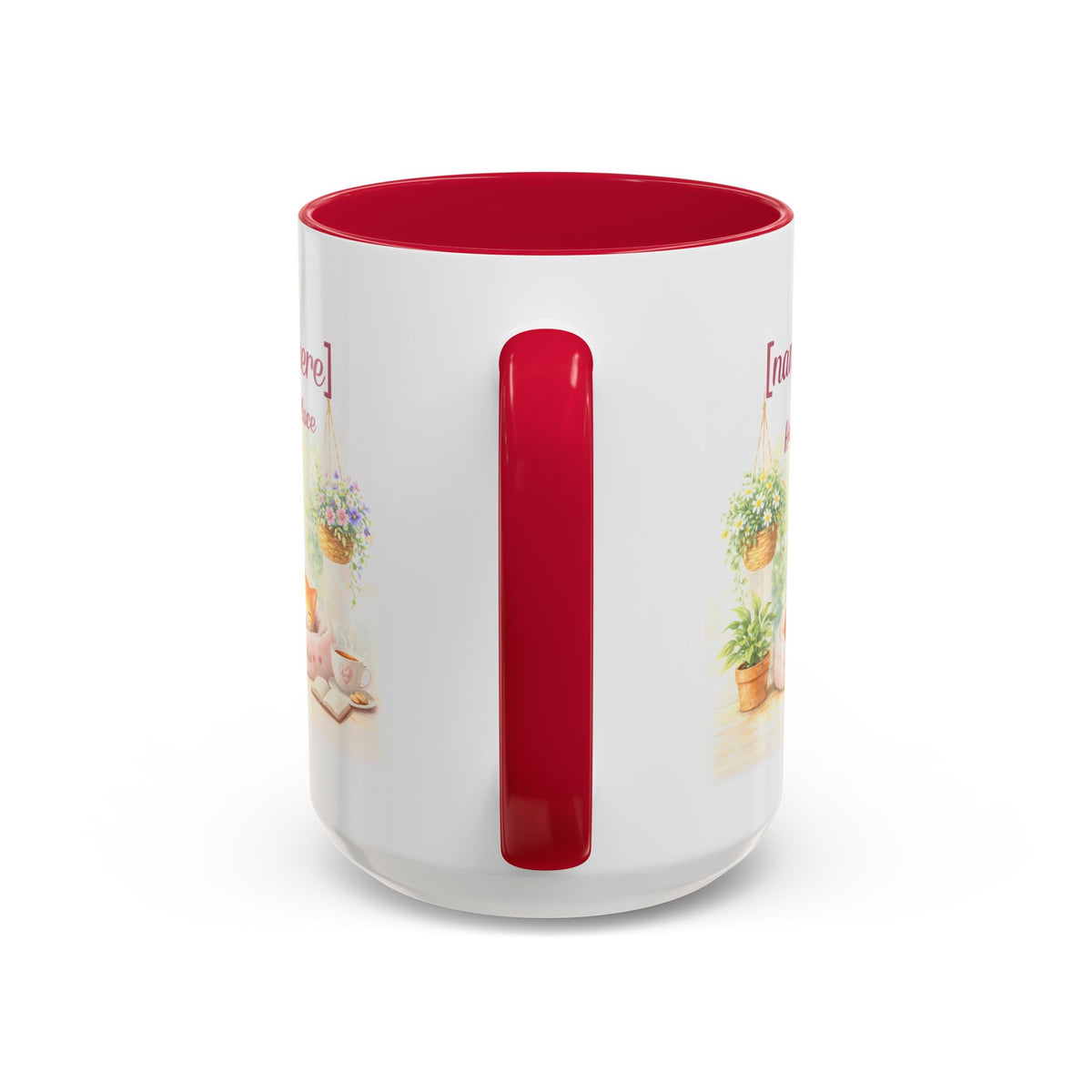 Personalized Name Cat Mug - Custom "Happy Place" Ceramic Mug for Cat Lovers